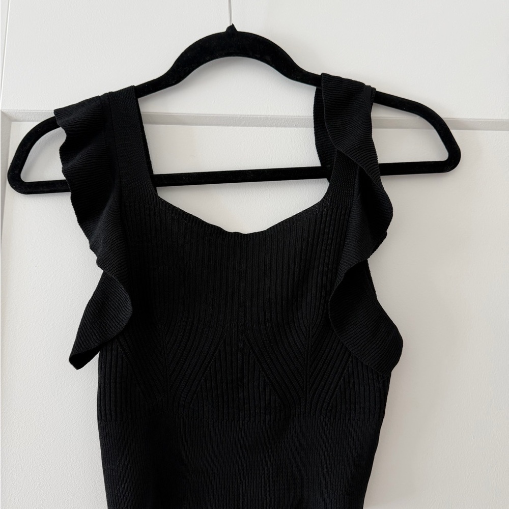 Elegant Black Ruffle Sleeve Top